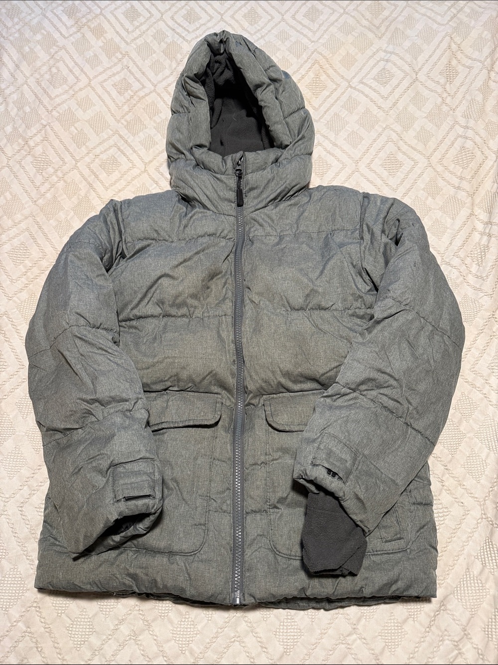 all in motion Kids Hooded Puffer Jacket in Heather Gray